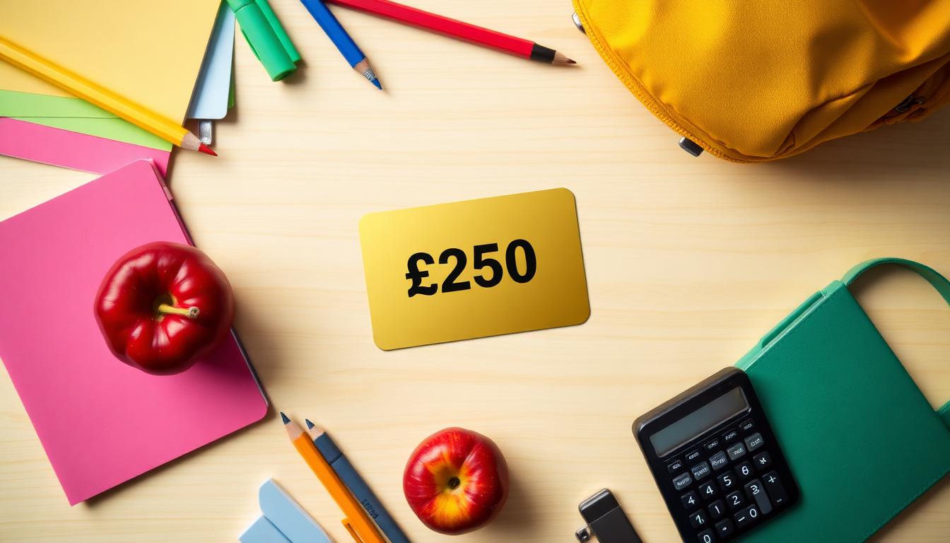 Back to school supplies with a £250 voucher card